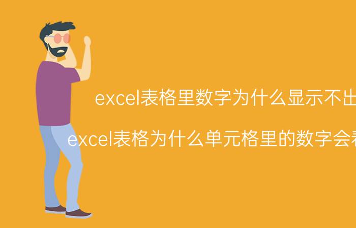 excel表格里数字为什么显示不出来 excel表格为什么单元格里的数字会看不见？